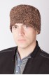 Brown karakul lamb fur hat